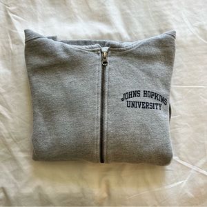 Gray Johns Hopkins Zip-Up Hoodie
